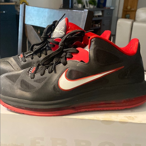 Nike Lebron 9 Low Black and Red Sneakers